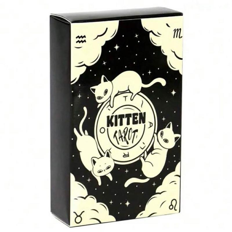 Kitten Tarot Card Deck with Adorable Cat Illustrations and Inspirational Messages for Daily Guidance