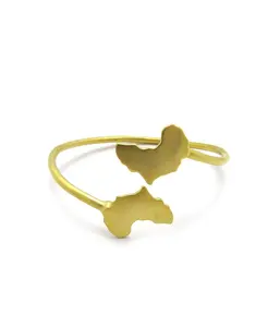 NYFASHION101 Smooth Africa Continent Pendant Brass Bangle for Women