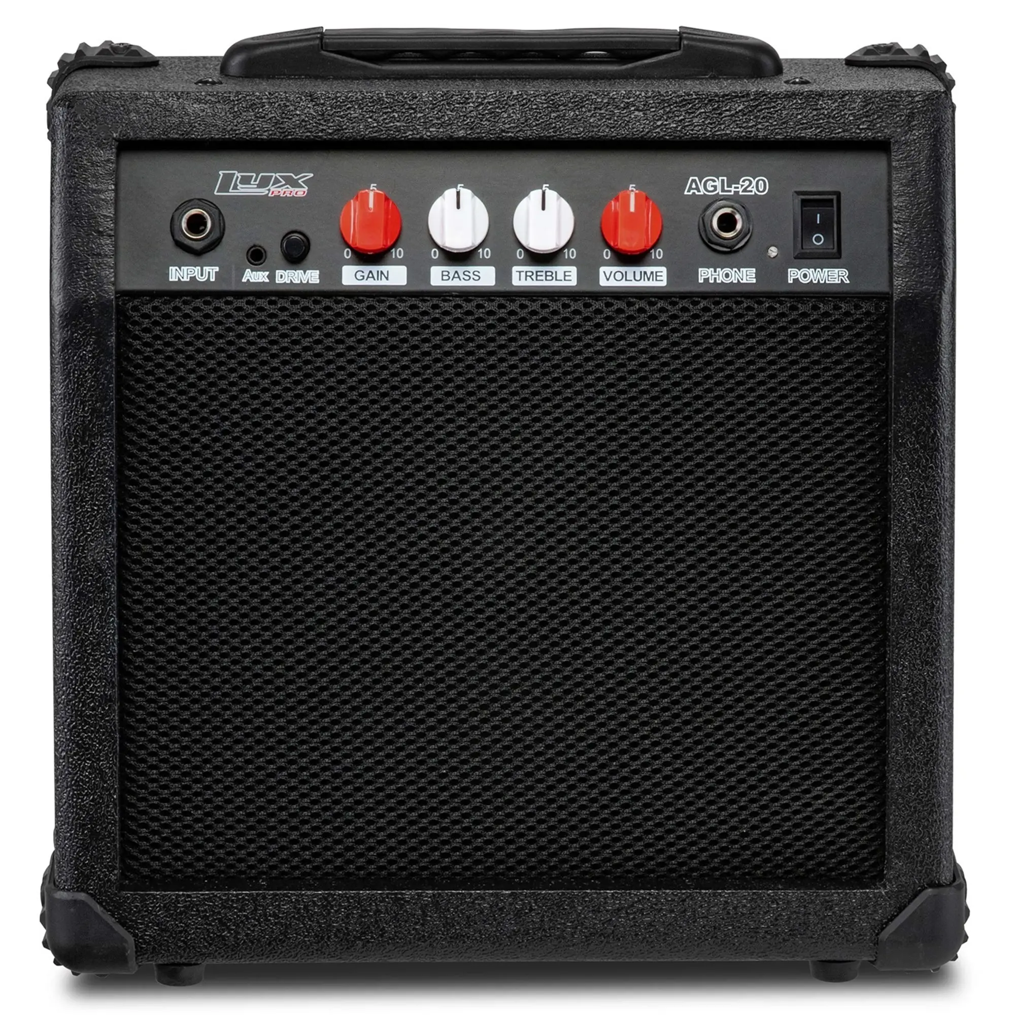 LYXPRO AGL-20 20W Durable Electric Guitar Amplifier, Compact Portable Guitar Amplifier with Built-in Speaker, Headphone Jack, Gain, Bass, Treble & Volume Controls, Audio Protection, Plug Compatibility Amplifier Amplifier