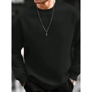 Men's Casual Crew Neck Pullover Sweater, Plus Size Available, Comfortable Fit, Fashionable Sportswear, Perfect for Fans