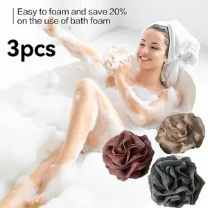 Loofah Bath Shower Sponge Body Scrubber,Extra Large Exfoliate Mesh Pouf Shower Bouquet,3 Pack Body Wash for Women and Men