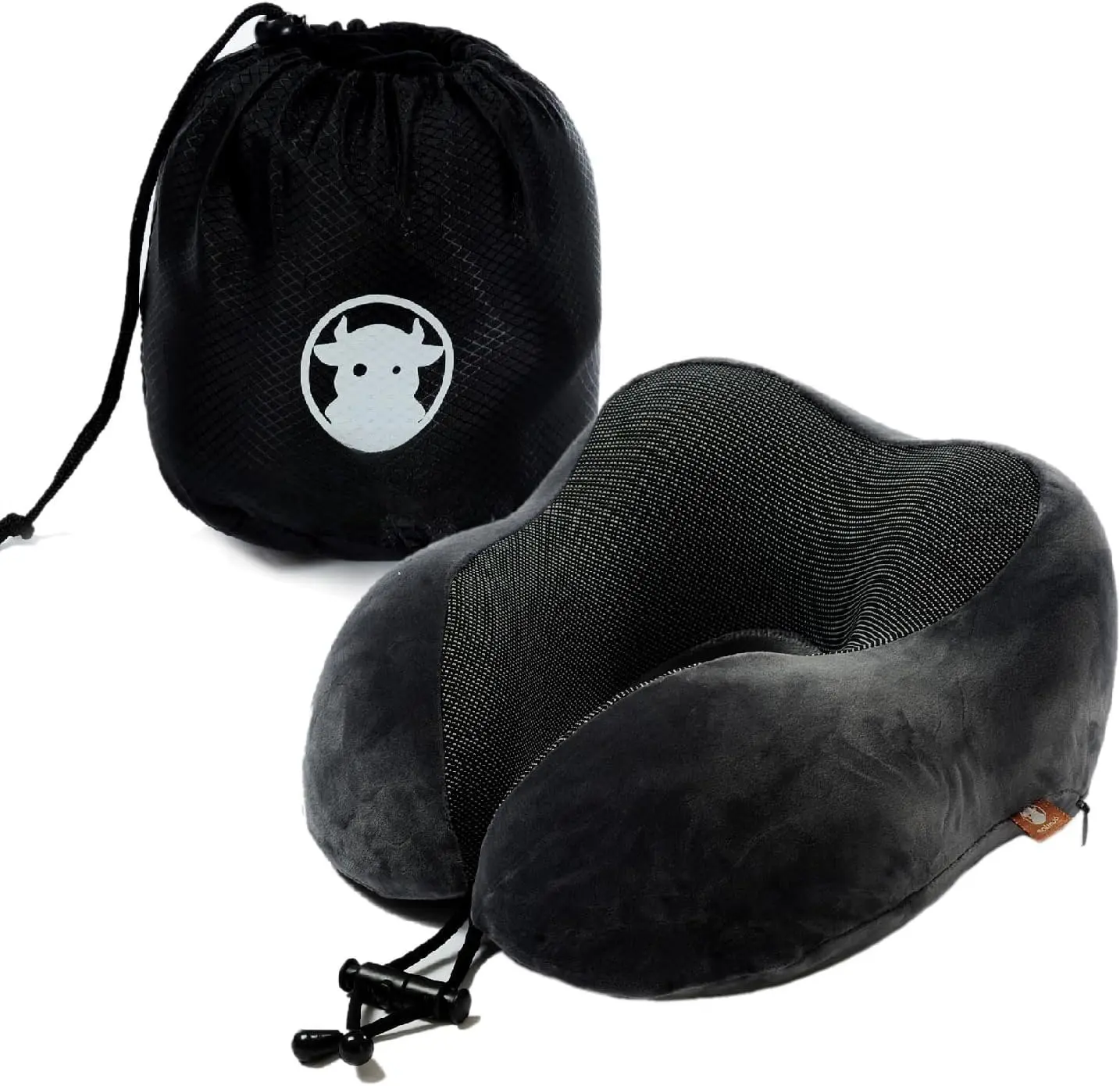 Memory  Travel Pillow,  Pillow with 360-  Support, Comfortable and Lightweight, Ideal for Sleeping on Airplane, , , Bus and Home Use, Comes with Storage Bag (Grey)