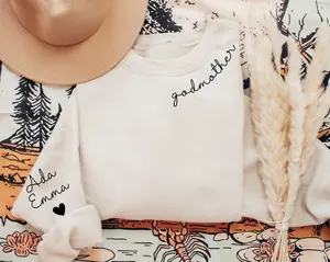 Custom Godmother Sweatshirt or Hoodie With Names: Personalized Godmother Gift