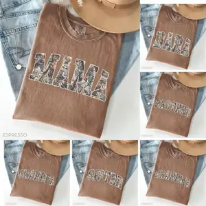 Comfort Colors Hunting Mama T-Shirt, Camo Mama Shirt, Mother's Day Gift, Camouflage Mama T-Shirt, Varsity Mama Shirt, Retro Mam Shirt