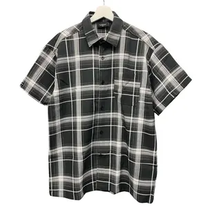 Men's Classic Short Sleeve Checkered Plaid Flannel Shirt
