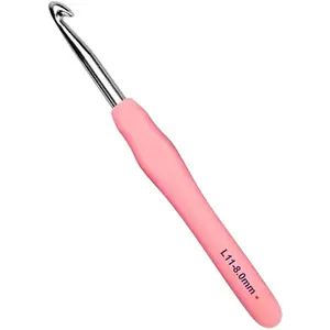 Extra Long Crochet Hooks,Large Size L/11(8.0mm) Crochet Needles,Ergonomic Grip Soft Handles for Handmade DIY Crocheting,Perfect for Arthritic Hands