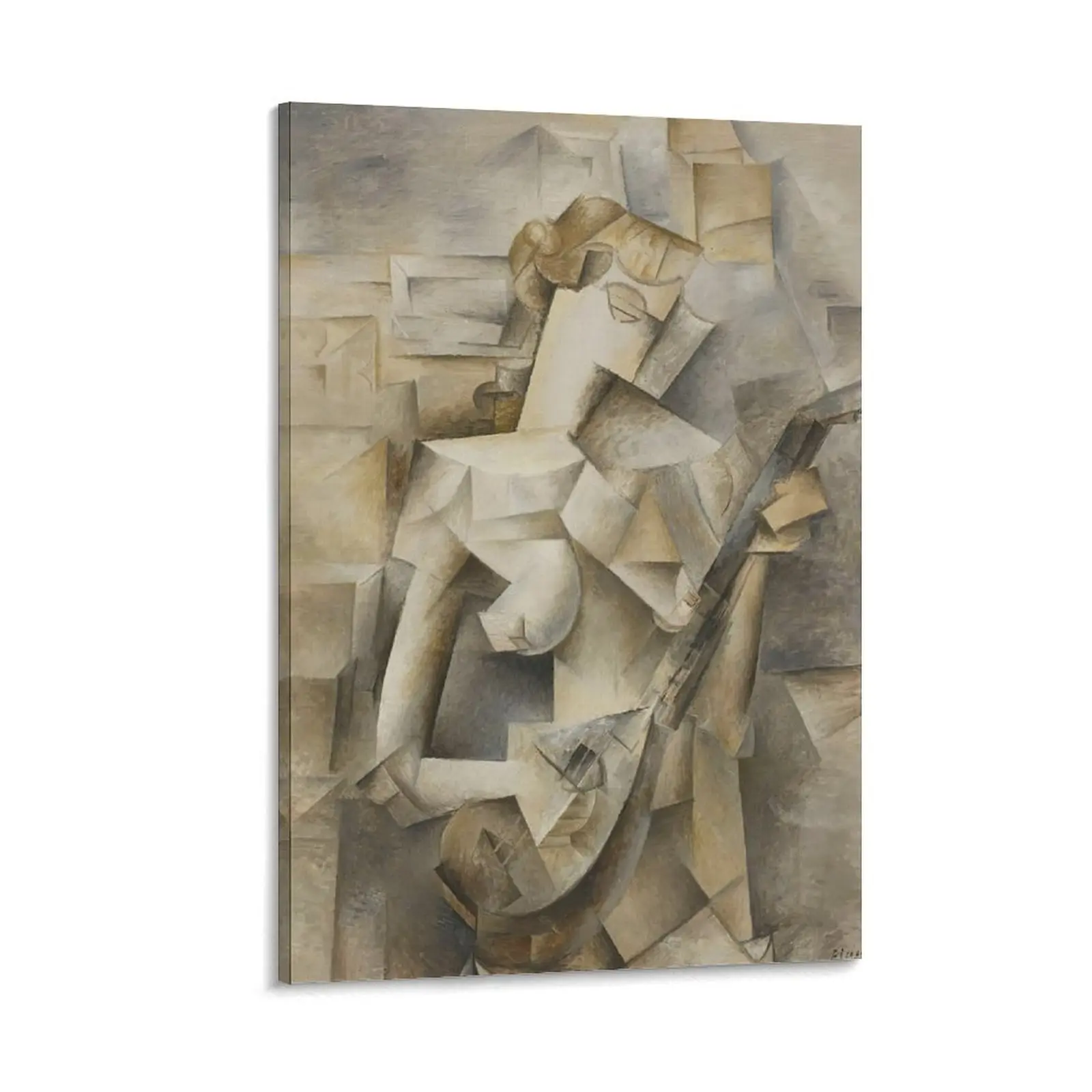 Picasso's Girl with A Mandolin Wall Art! Abstract Illustration Poster,Fine Art Surreal Piece with Music Instrument Theme. Canvas Poster Bedroom Decor Sports Landscape Office Room Decor Gift Frames Ornaments Decoration Artistic