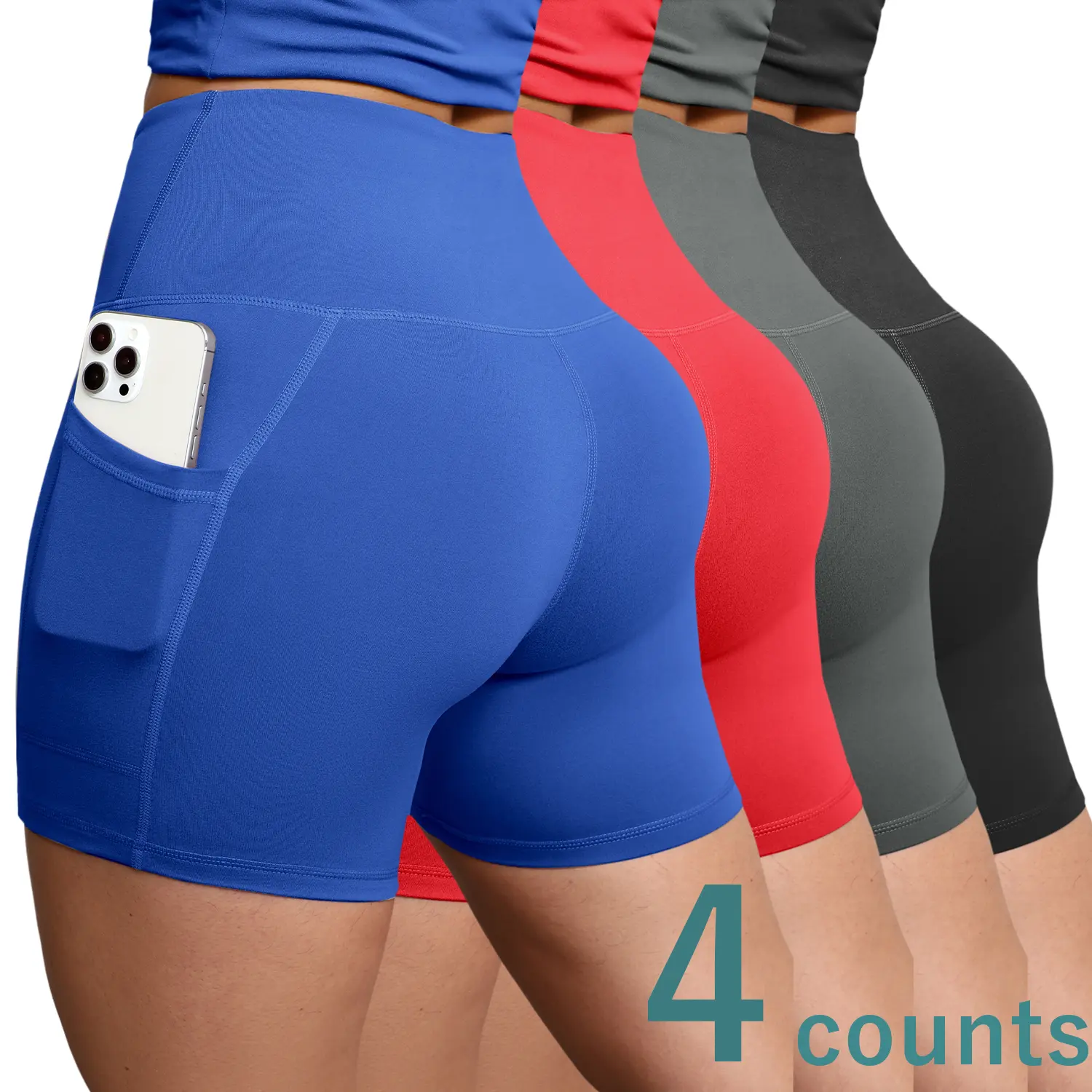 Black + Dark Gray + Bright Red + Electric Blue