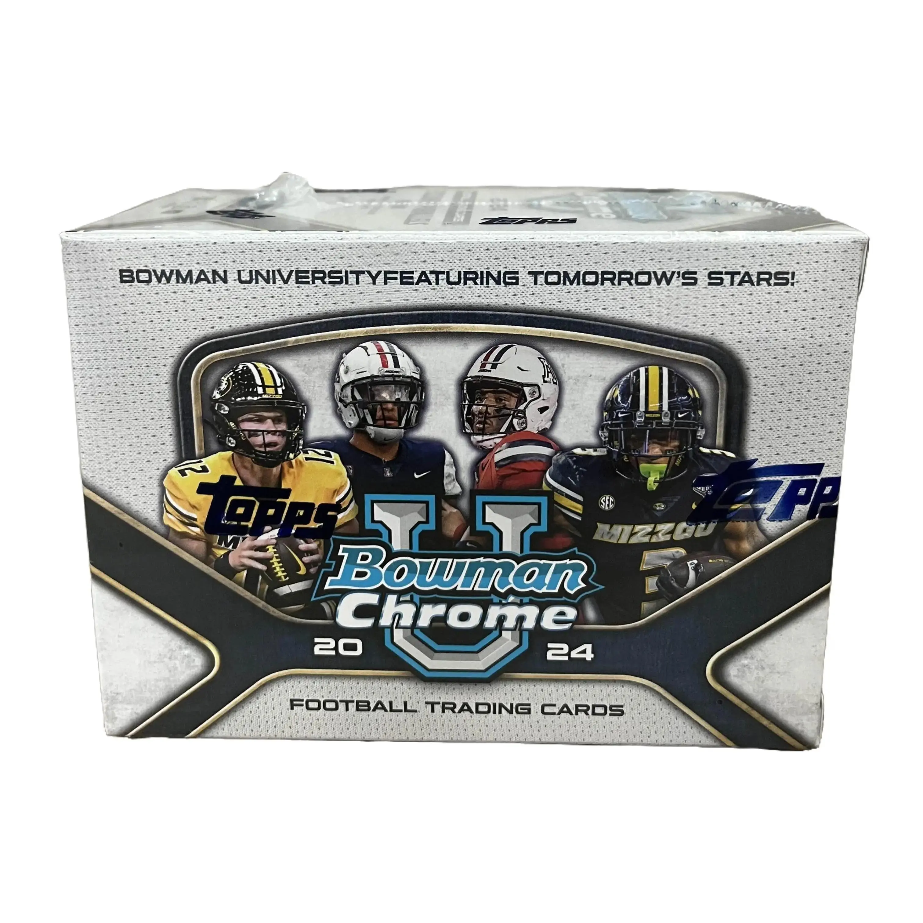 Bowman Chrome U Football Trading Cards Box 2024 - Box Featuring Tomorrow's Stars from Bowman University Series