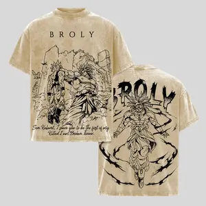Broly - DBZ Vintage Washed Tee, Anime Graphic T-Shirt, Oversized Unisex Top , Washed Oversized Unisex Streetwear,, Anime Fan Gift Menswear