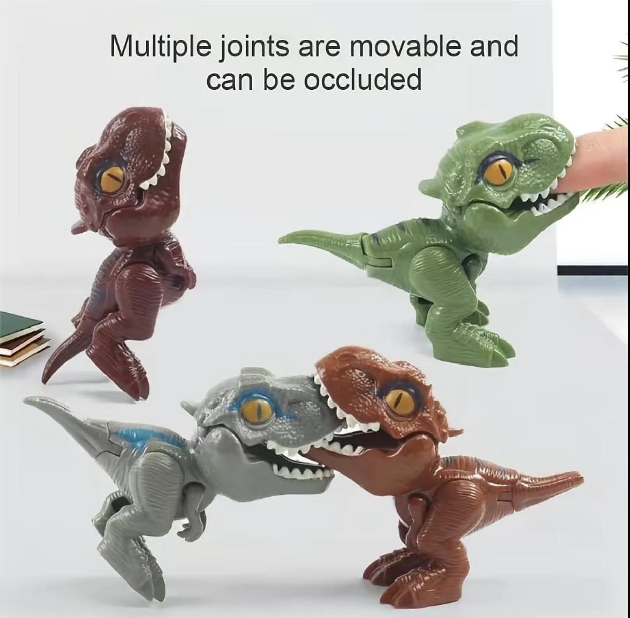 5PCS Biting Finger Dinosaur Toys, Chomp Dino Finger Puppet Figures, Funny Snap Bite Dino Hand Toys, Kids Party Supplies, Easter Egg Fillers, Birthday Gifts for Boys and Girls