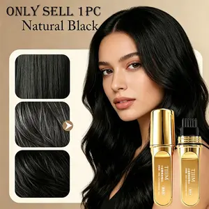 Portable gray hair concealer pen, waterproof long-lasting color, fits men and women for daily hair touch-up