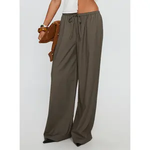 Ketrina Tie Waist Pants Brown Plaid