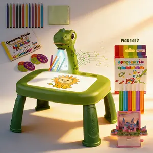 Drawing Projector for Kids, Art and Crafts, Drawing Board with Music, Color Pens, Book,Choose 1 from 2 options – 3D Pen / Pop-Up Book. Ideal Toy for 3+ Year Old Girls & Boys (Unicorn Kit)