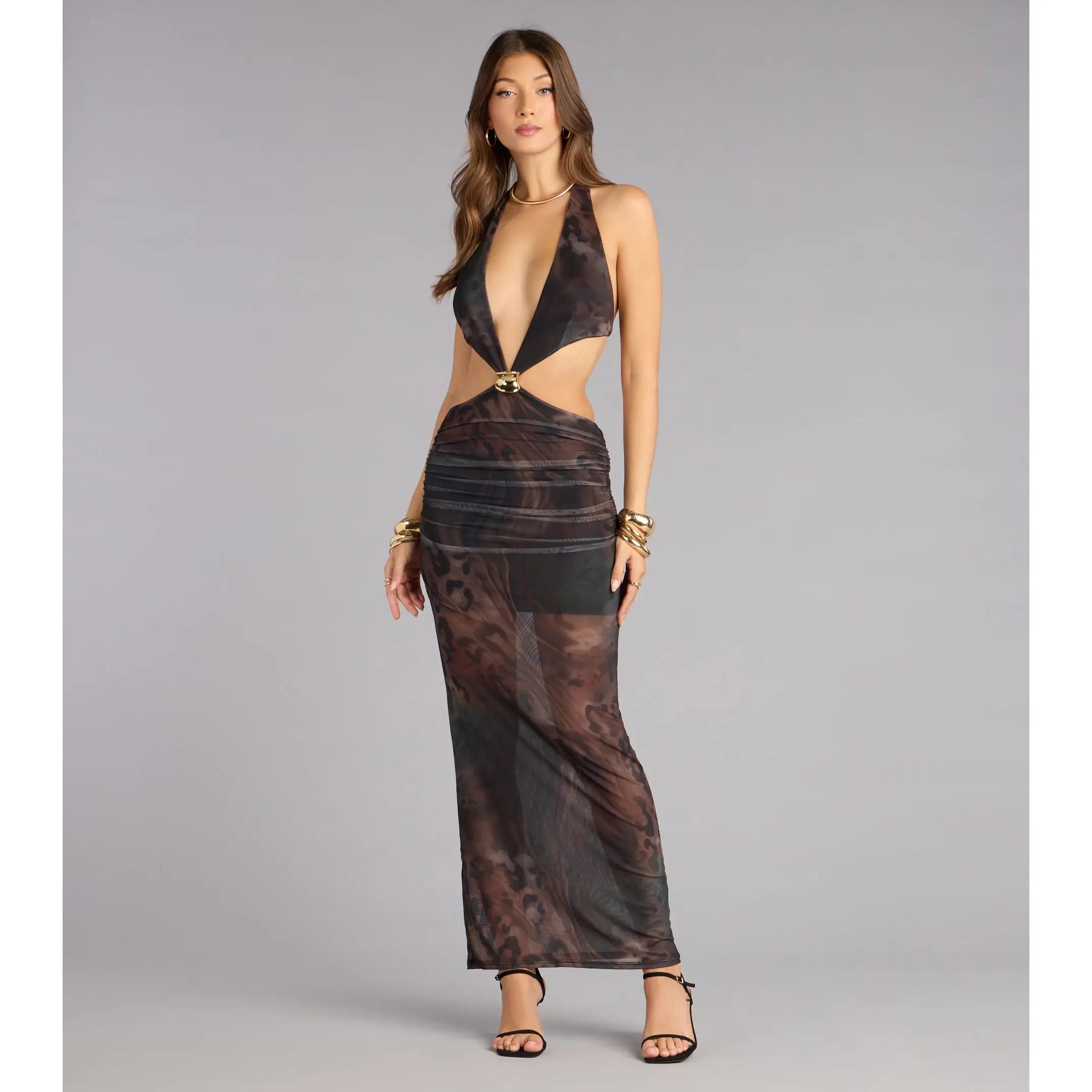 Edge of Allure Halter Maxi Dress