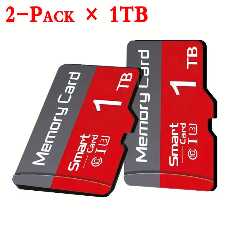 2 Sets × 1TB micro tf Sd Cards, sd memory card, Microsdxc Card, sd card, micro sd card, durable with adapter. Multi-use storage for cameras, smartphones,  action cams, surveillance systems, PC, mobile phones and dashcams