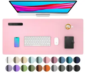 Aothia Leather Desk Pad Protector, Mouse Pad, Office Desk Mat, Non-Slip PU Leather Desk Blotter, Laptop Desk Pad, Waterproof Desk Writing Pad for Office and Home (23.6" x 13.7", Fairy Pink)