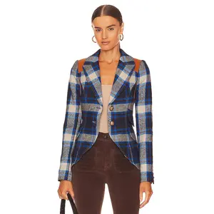 Smythe Rifle-Patch Equestrian in Cobalt Plaid