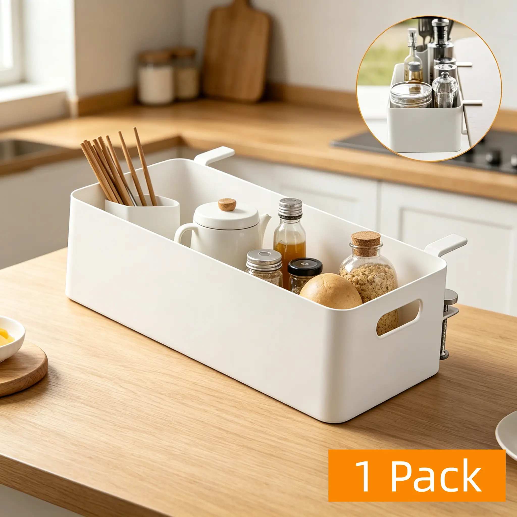 Space Saving Modern Storage Basket Durable Household Organizer Multi-scene Use for Kitchen Pantry Bathroom Vanity Bedroom Cosmetics And Small Items Storage