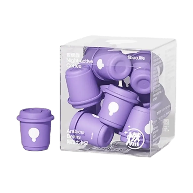 FIBOO 2g x 10 Cups Night Fuel Low Caffeine Coffee Alakabi Bean Black Coffee Instant Drink Sugar-Free Metabolism Booster