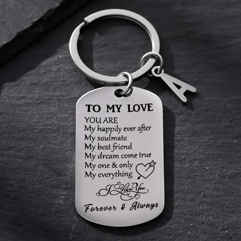 Stainless Steel Heart Design Stylish Custom Personalized Romantic Style Keychain - Valentine's Day Gift For Husband, Wife, Heart Design Keychain, Stylish Keychain