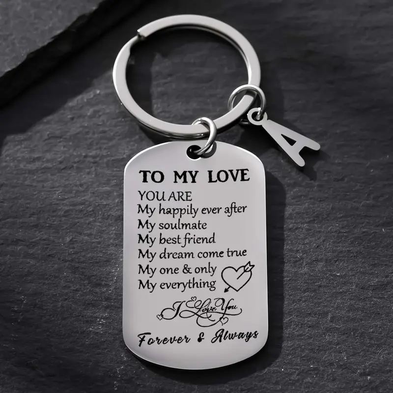 Stainless Steel Heart Design Stylish Custom Personalized Romantic Style Keychain - Valentine's Day Gift For Husband, Wife, Heart Design Keychain, Stylish Keychain