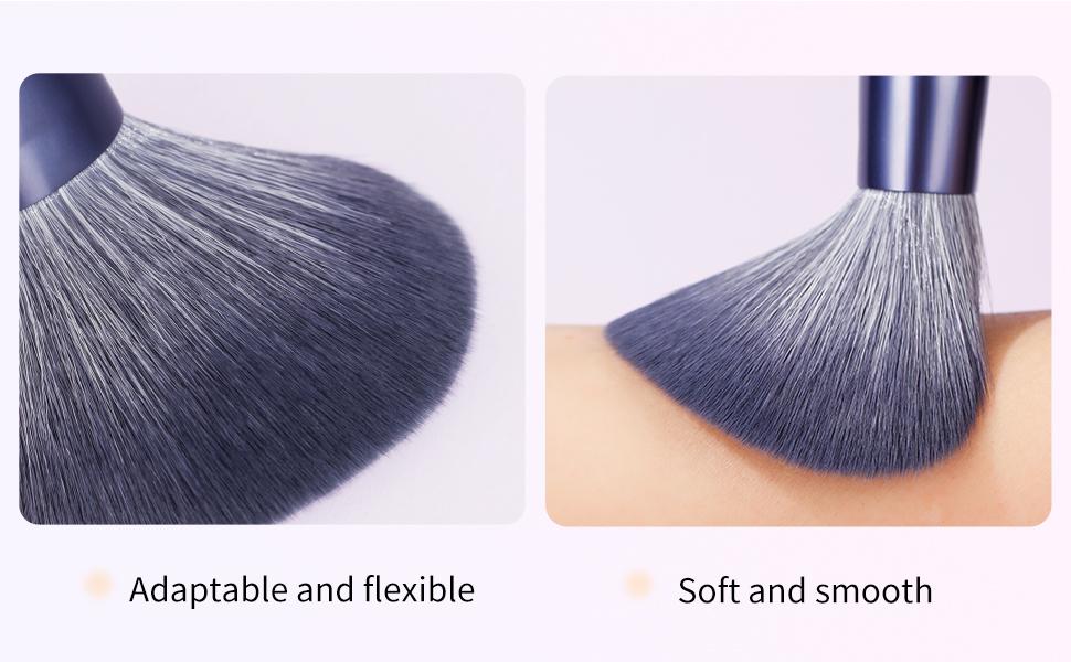 LADES Purple Rabbit MSQ Sub-Brand Makeup Brush Set with 10 Pieces and Gray Case for Professional Application