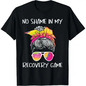 Pure Cotton No Shame In My Recovery Celebration TShirt for Sobriety Anniversary