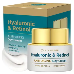 Hyaluronic Acid & Retinol Anti-Aging Day Cream - Korean Skincare for Wrinkle Reduction & Smooth Skin - 1.69 fl oz