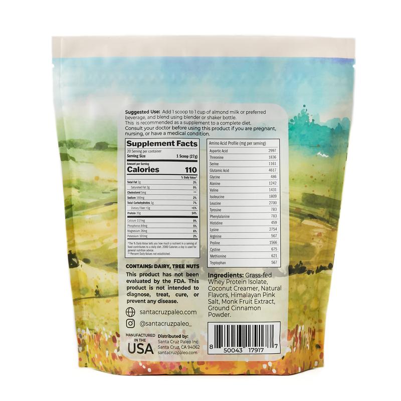 Santa Cruz Paleo Grass-Fed Whey Protein Bag | All-Natural | Zero Artificial Additives |  Amino Acids