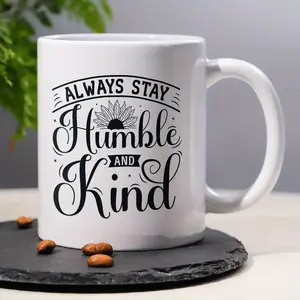 1PCS, 3A Level, Affirmations Mug, Inspirational, Motivational Mug, Self Care Mug, ALWAYS STAY Humble AND Kind - Positive Quote Mug, Mugs with Sayings for Women, Men, Friend, Coffee Lovers, 11oz