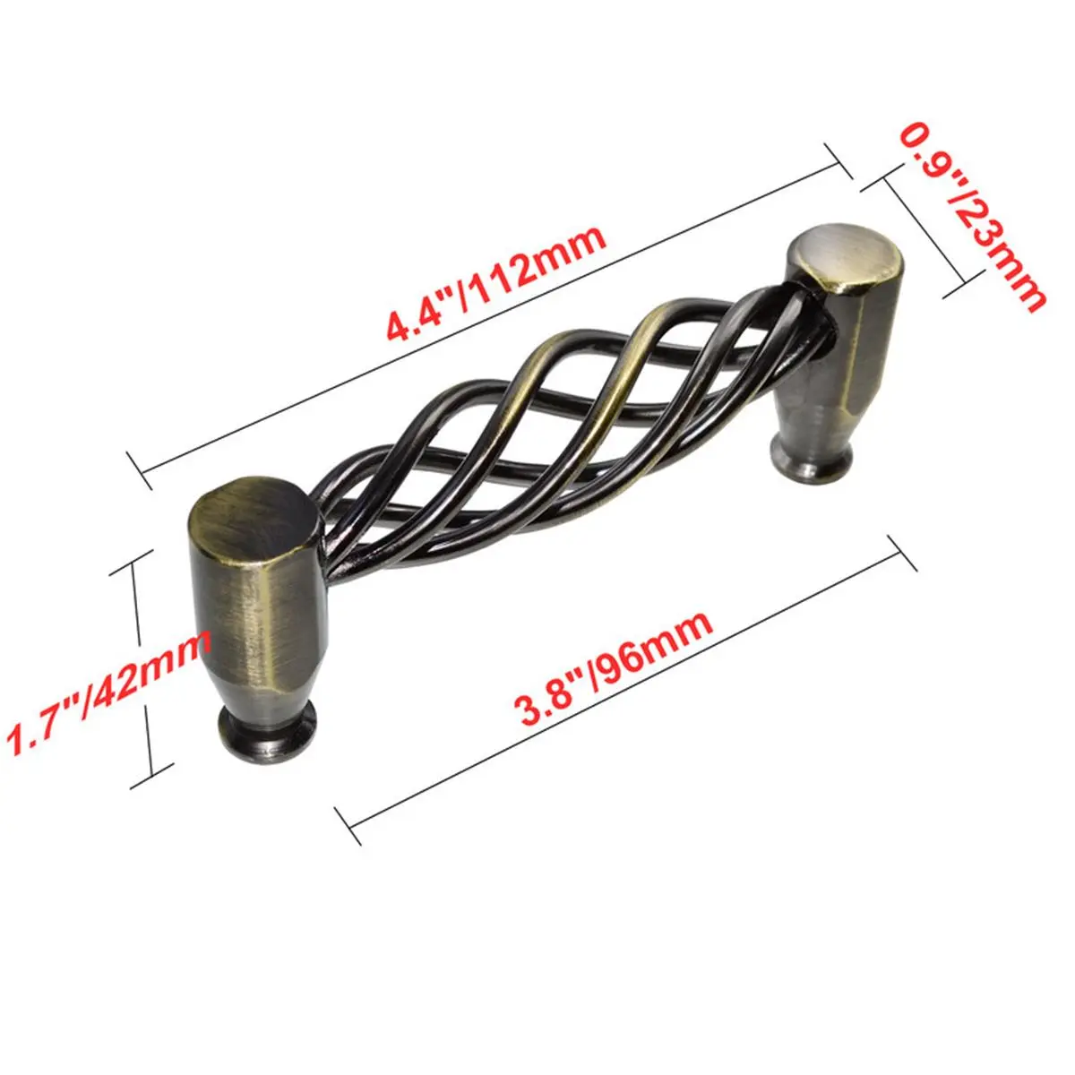 Utopia Alley HW257PLAB021-10 Aire Pull Handle - Decorative Cabinet Drop Pull Handles for Cabinets and Drawers - Vintage Cabinet Hardware with Hand Finished Antique Brass - Metal Drawer Pull Handle, 3.8" Center to Center, 10 Pack