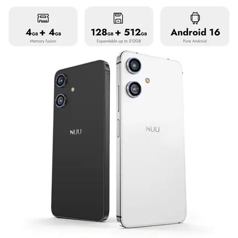 NUU N10 Plus Android Mobile Cellphone - 6.6 in 90Hz 1612 x 720 Display, 50MP Camera, 5000mAh Batteries, 128GB Storage, Android 16, Unisoc T606 1.6GHz Octa-Core, 4G, Mint Mobile Compatible, Easy Daily Use Backup Phone