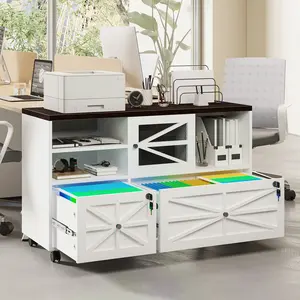 2 Drawer File Cabinet with Lock, Rolling File Cabinet for Home Office Fits Files Letter/Legal/F4/A4, Filing Cabinet 2 Drawer with Adjustable Shelf & 2 Lockable Wheels