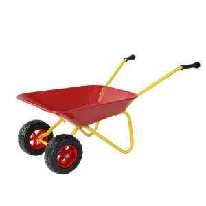 Children's Metal Trolley, Children's Trolley, Children's Heavy Vehicle, Metal Structure Two-wheeled Trolley, Steel Pallet, Can Be Used In Gardens, Loading Leaves, Soil, Sand, Etc. (red)