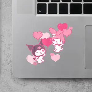 Valentine's Day Hearts Tee 2x2 inches Cut Out Sticker