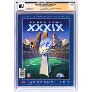 Tom Brady New England Patriots Autographed February 6, 2005 Super Bowl XXXIX CGC Authenticated Program - Fanatics Authentic Certified