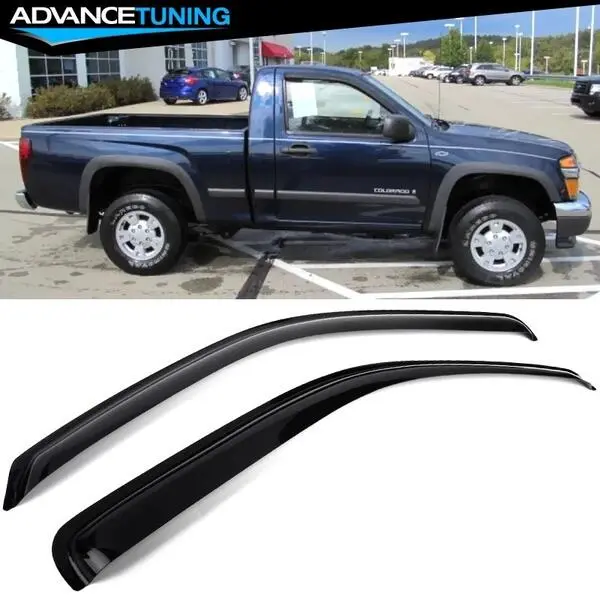 Chevy Colorado & GMC Canyon Regular Cab Acrylic Window Visors, Sun & Rain Guard Deflectors, Fits 2004–2012
