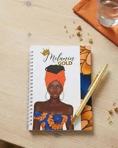 Melanin Gold Notebook, Office Stationery Journal for Computers & Office Equipment Use