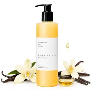 Botanical Bee Blend Body Serum, Beeswax Body Serum, Sweet Vanilla, Castor Oil,Coconut Oil, for Dry Skin,Water-Free, Fast Absorbing,5 oz / 150 ml