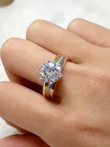 Luxury  Band Ring  Synthetic Zirconia Inlay Luxury Exquisite Elegant Retro Mysterious Fashion Stackable Design Art Deco Engagement Ring Daily Wear Jewelry Accessory for All Seasons for Women & Girls