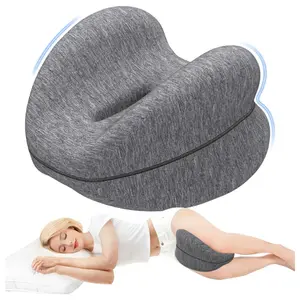 Knee Pillow for Side Sleepers, Leg Pillow for Sleeping with Washable Cover and High-Density Memory Foam, Adaptive Support for Legs, Spine Aligning, Sciatica, Back, Hip, Knee, Grey