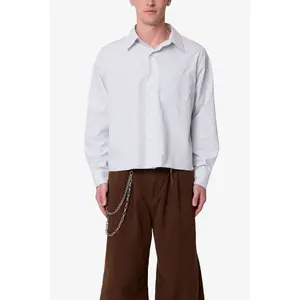 mnml Striped L/S Button Up Shirt - Grey/White