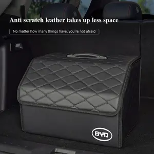 Car Trunk Organizer Box Foldable Storage Bin Leather Suitcase For BYD Atto 3 Yuan Plus Han Tang EV F3 E6 Dmi Song F0 Qin Pro G3 I3 Ea1 Max G6 2din