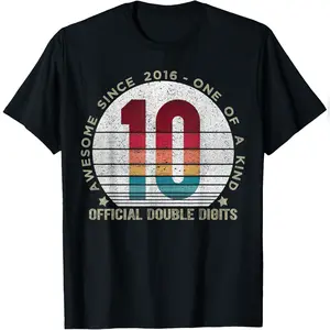 Official Double Digits 10 Year Old Gifts Vintage 2016 T-Shirt Essential Daily Tee