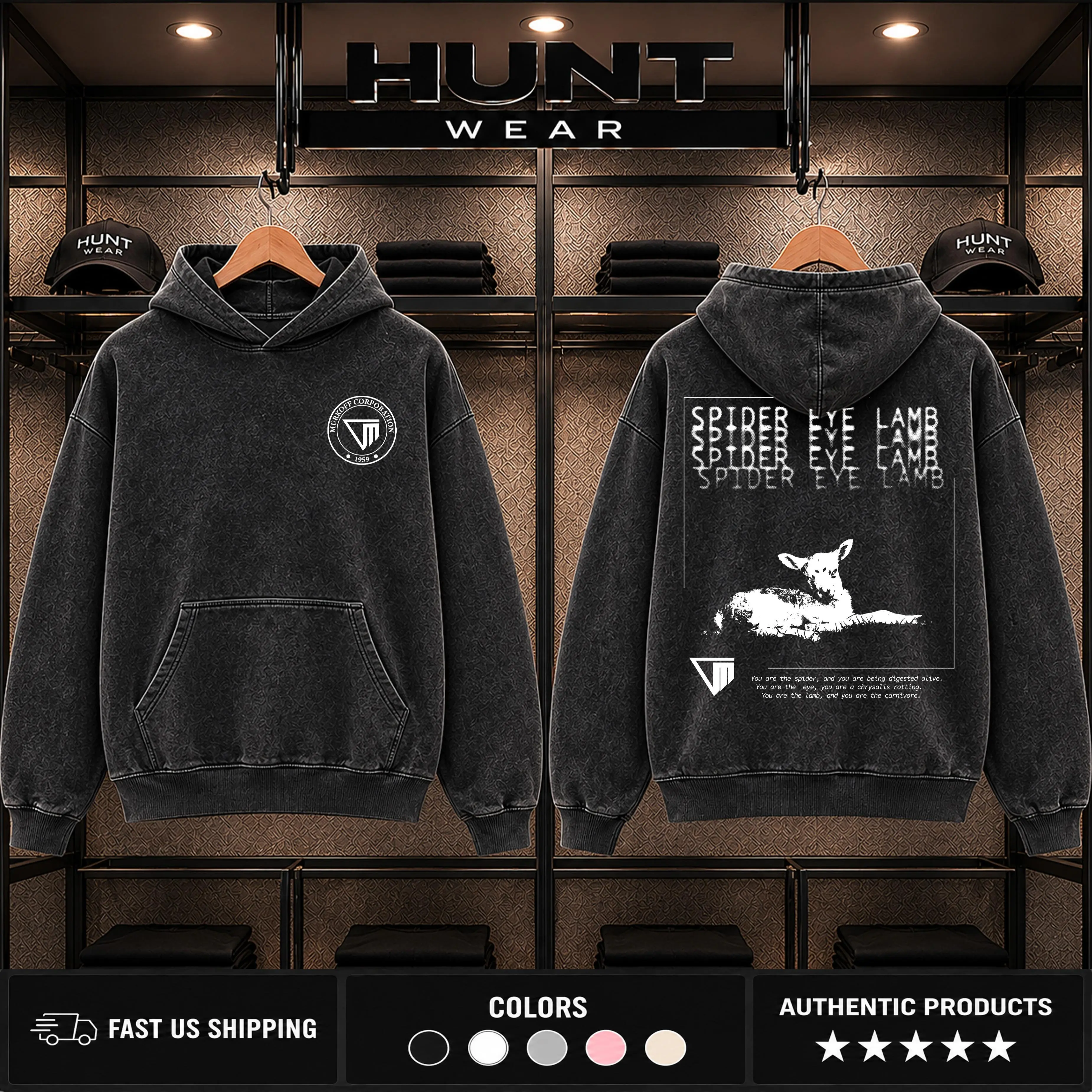 Outlast Trials SPIDER EYE LAMB T-Shirt, Hoodies Video Games, Horror Vintage Shirt, Game Fan, Streetwear Tops Black Fabric Menswear Cotton Seamless