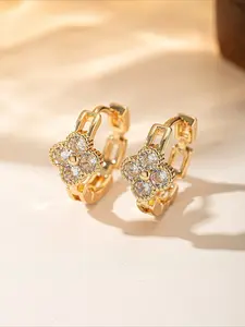 Luxury-Style Four-Leaf Clover Hoop Earrings - A Gift Choice for Family and Friends