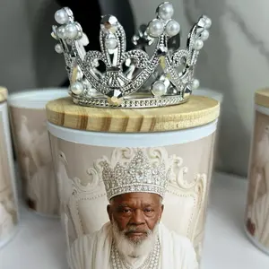 Velas para Obatalá - Product with Crown Design and Pearl Accents as Described