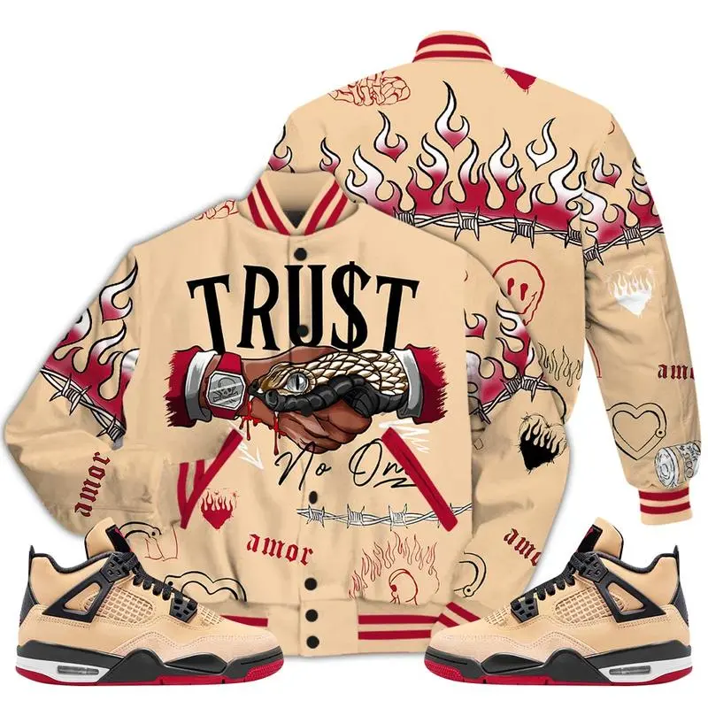 4 Pizza Varsity Jacket, GS Pizza 4s Outfits Shirt, Snake Trust No One Drip Unisex shirt, Baseball Style Jacket, Varsity Sportwear, Modern Street Fashion
