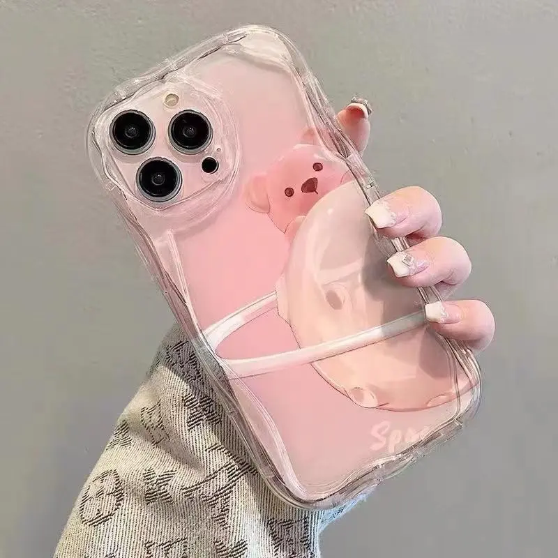 Cartoon Tuilp Bear Flower Case For Infinix Smart 10 Plus 9 7 8 Tecno Spark 40 40C 20 20C 30C Go 2024 2023 2025 1 1S 2 2S Hot 60 Pro Plus 50i 60i Phone Cover